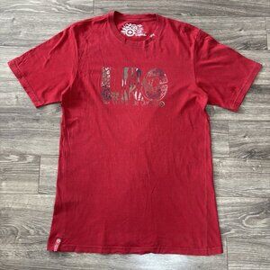 VTG Lifted Research Group LRG  Mens T-shirt Red Size M Graphic Tee Tree Y2K